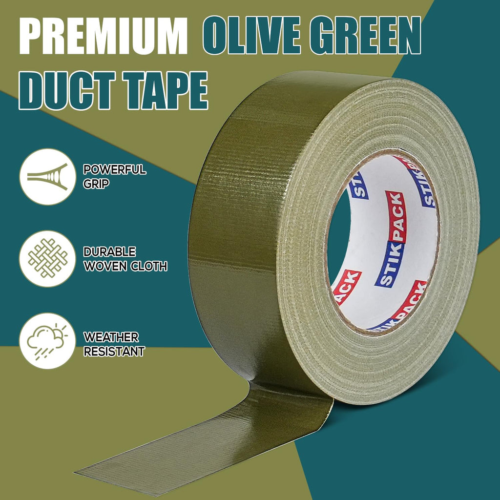 Olive Green Duct Tape 2 Inches x 165 Feet, 1 Roll
