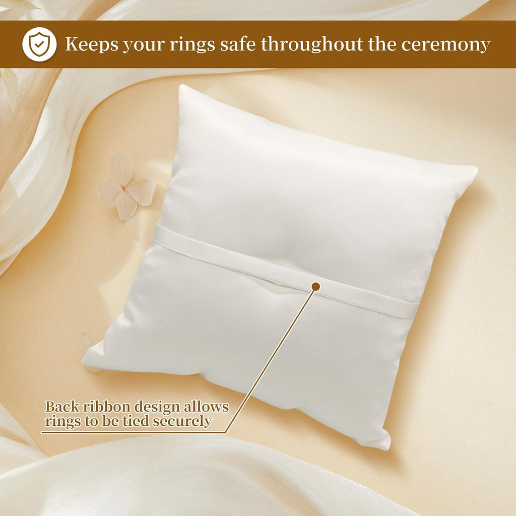 Ring Pillow, 7.5 Inches wedding ring bearer pillow white lace ring holder