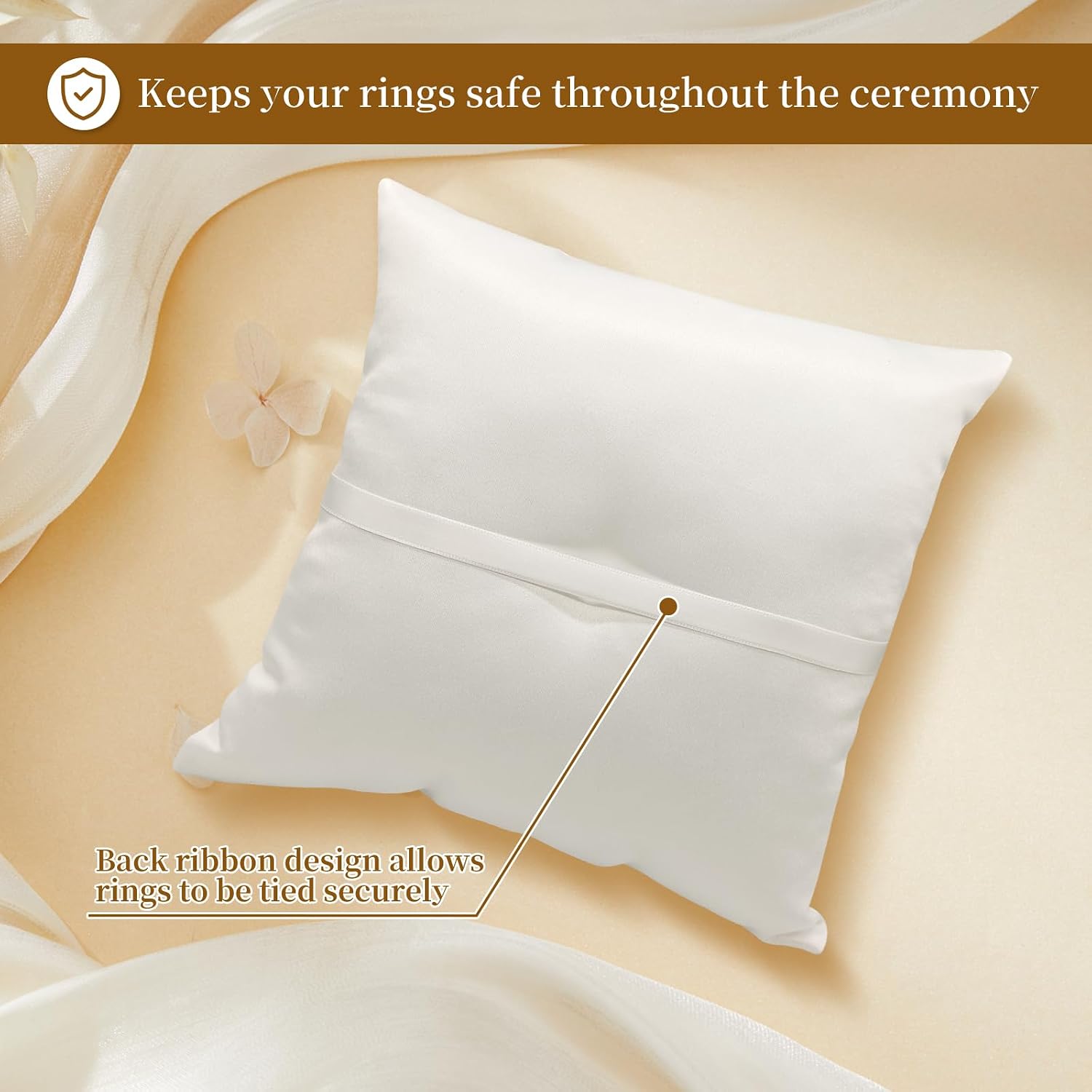 Ring Pillow, 7.5 Inches wedding ring bearer pillow white lace ring holder