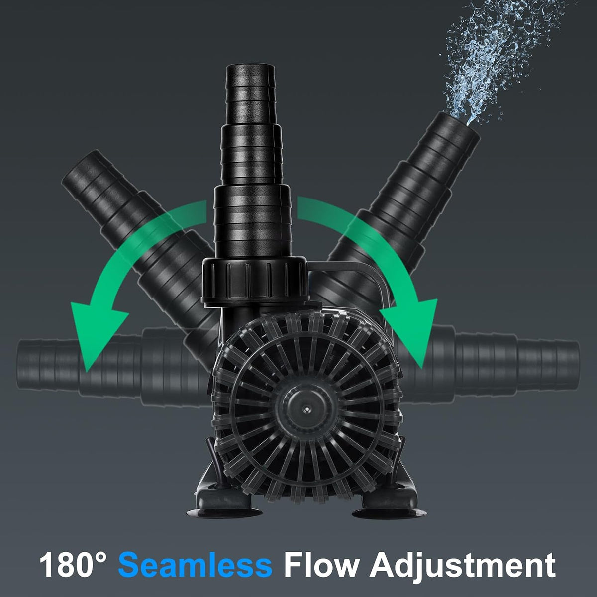 1800 GPH Pond Pump, 100W for Fish Ponds, Fountains & Waterfalls