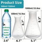 10 Pack Plastic Erlenmeyer Flask, Semi-Transparent