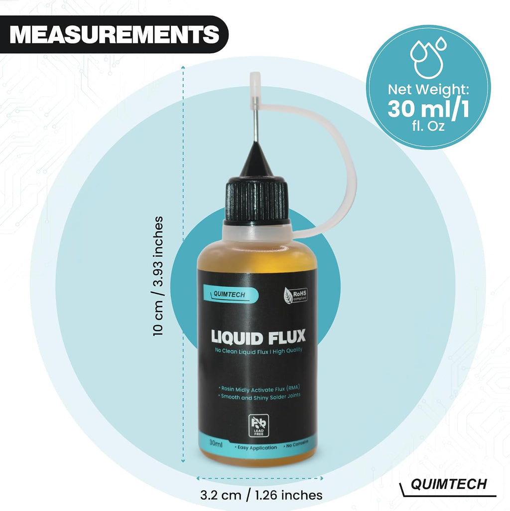 Liquid Solder Flux Dropper (30 ml/1 Oz.) I RMA Liquid Solder Flux I Soldering Flux I Electrical Solder I No Clean Liquid Flux I Rosin Flux I Soldering Flux for Electronics I Lead Free Liquid Solder I