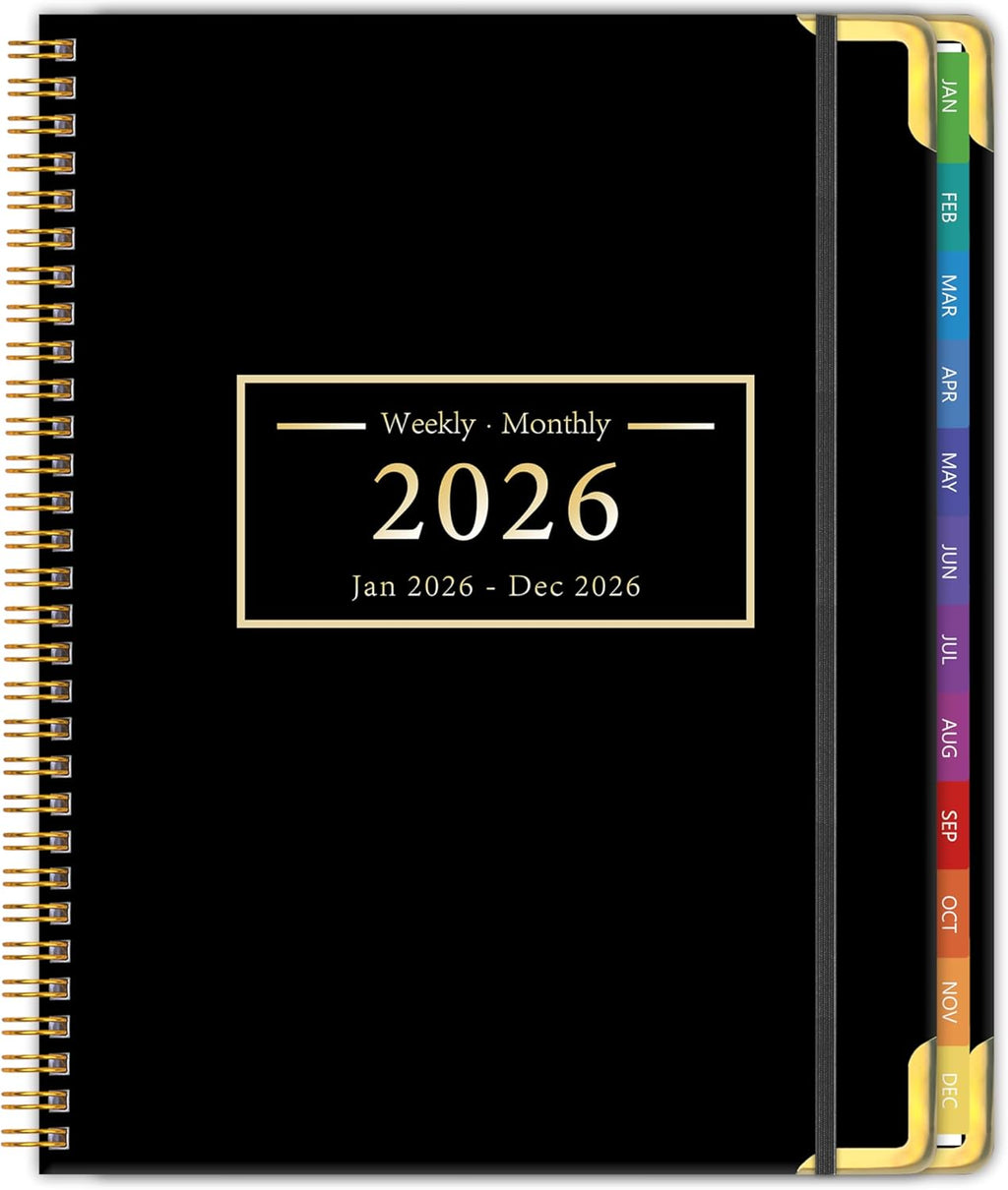 Planner -2026, Hardcover Weekly & Monthly Calendar Planner, January 2026 - December 2026, 8.5" x 11", Daily Agenda