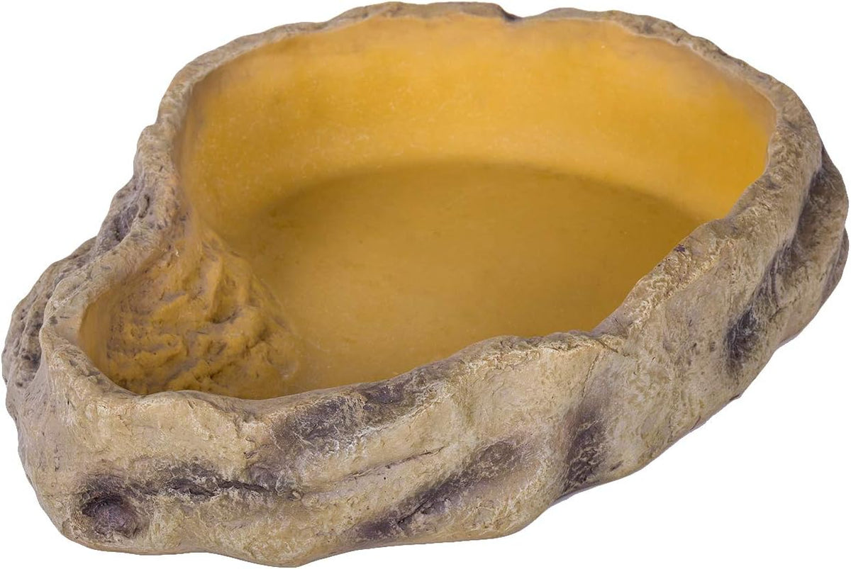 REPTIZOO Reptile Water Bowl Terrarium Water Dish Food Feeding Bowl for Reptile Amphibian Pets Large(11"x 8"x 2.4")
