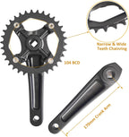CNC 34T Single Speed Crankset 104BCD 170mm Aluminum