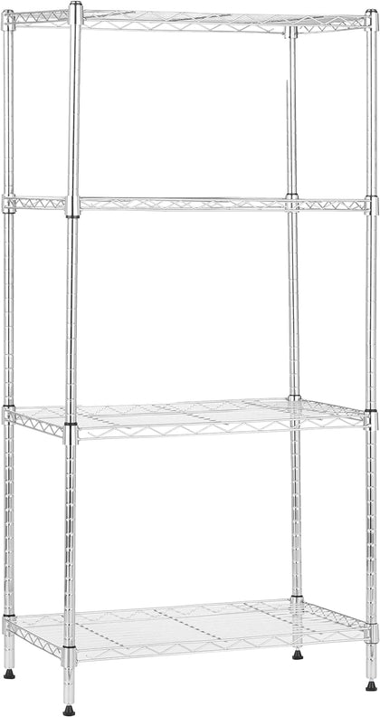 4-Shelf Adjustable Storage Shelving Unit for Garage, Steel Wire Rack, 200 Pound Loading Capacity per Shelf, 13.4"D x