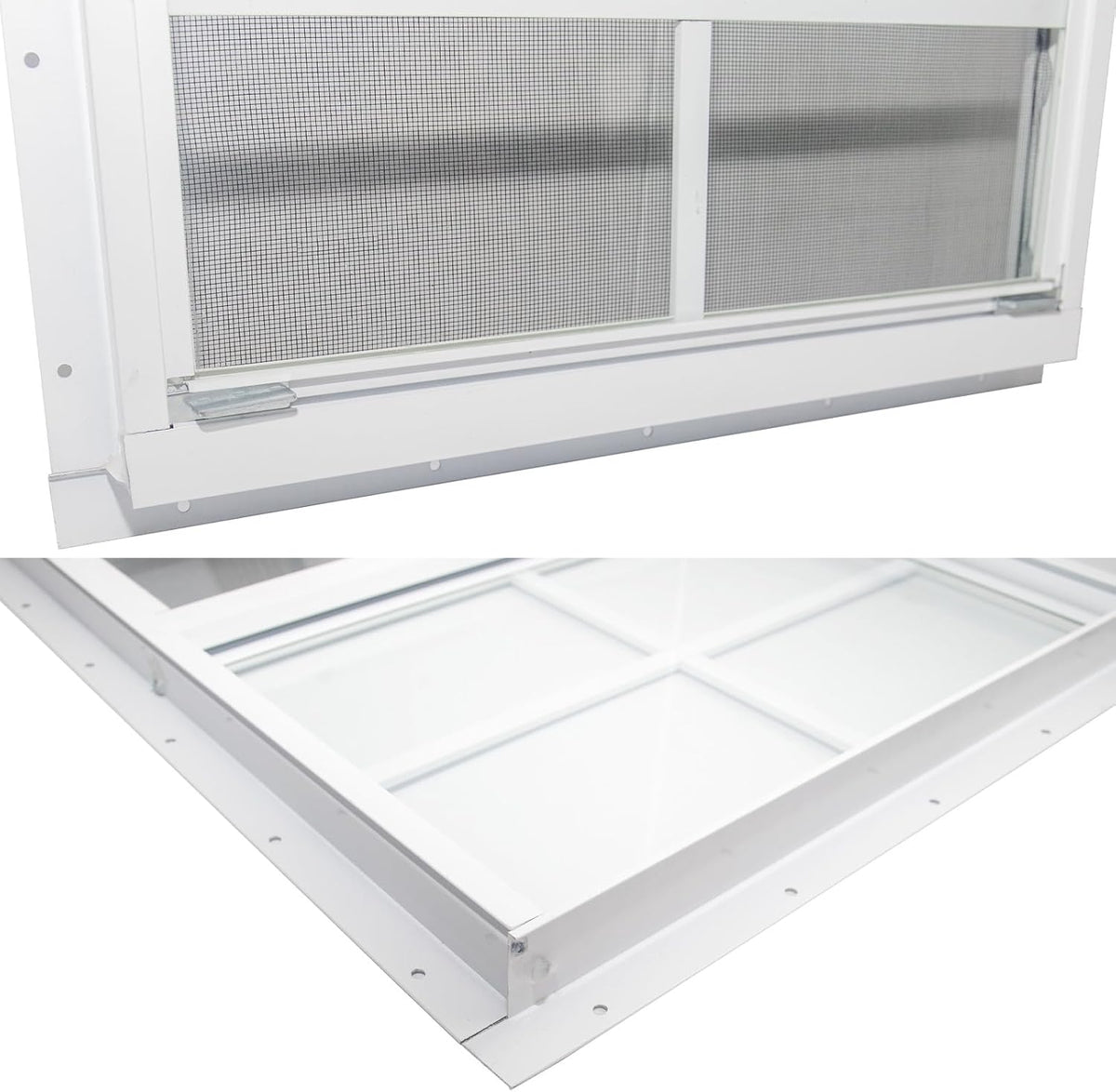 2 Pack Shed Window, 18" x 23" Flush Mount Window with Tempered Glass and Fiberglass Screen for Shed, Chicken Coop