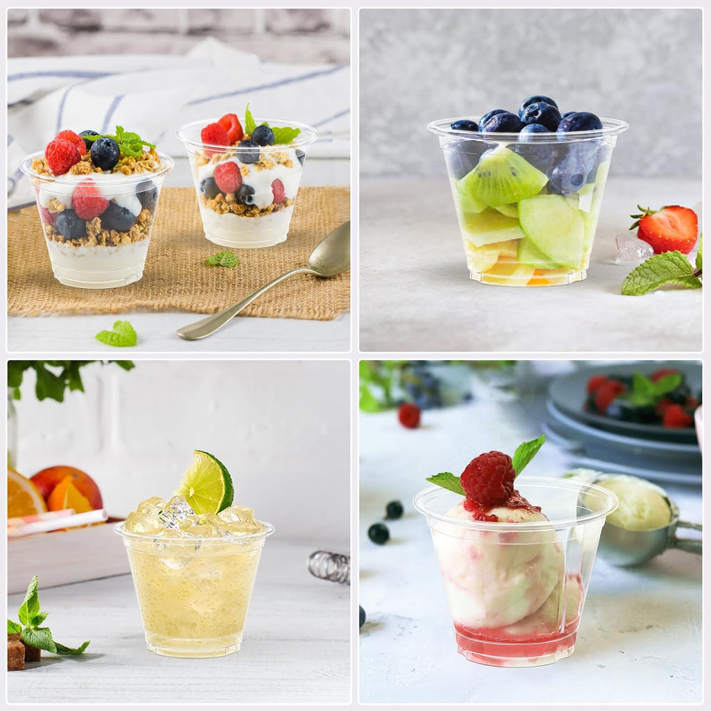 100 Pack 9 oz Clear Plastic Cups