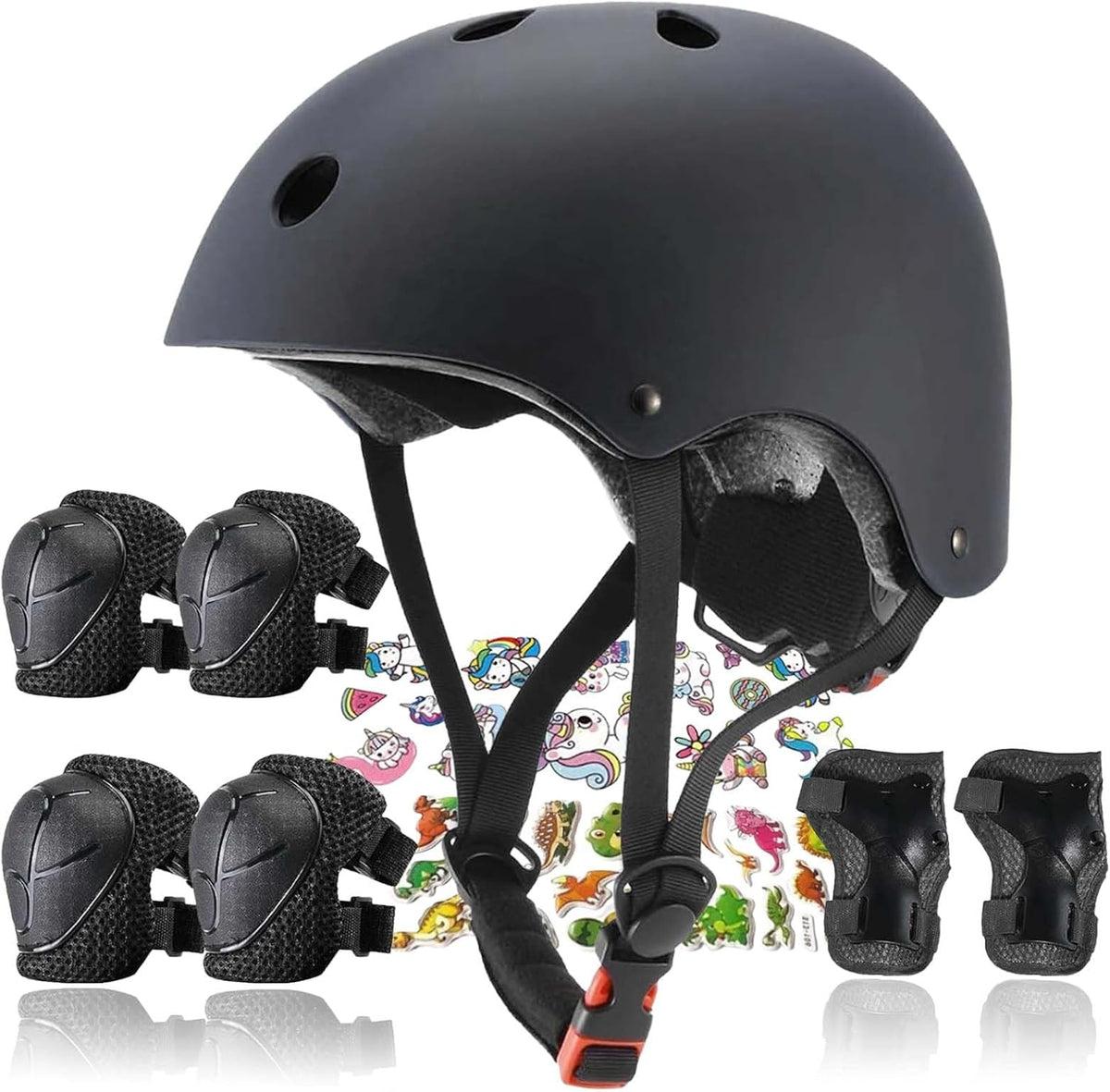 Kids Helmet,Toddler Skateboard Helmets for Ages 2-3-5-8-14 Years Boys Girls with Knee and Elbow Pads Wrist Guards fit