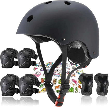 Kids Helmet,Toddler Skateboard Helmets for Ages 2-3-5-8-14 Years Boys Girls with Knee and Elbow Pads Wrist Guards fit
