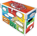 Pow! Comic Book Storage Short Box - 1 Pack | Color Comic-Inspired Artwork | Holds 150–175 Comics | Stackable Comic