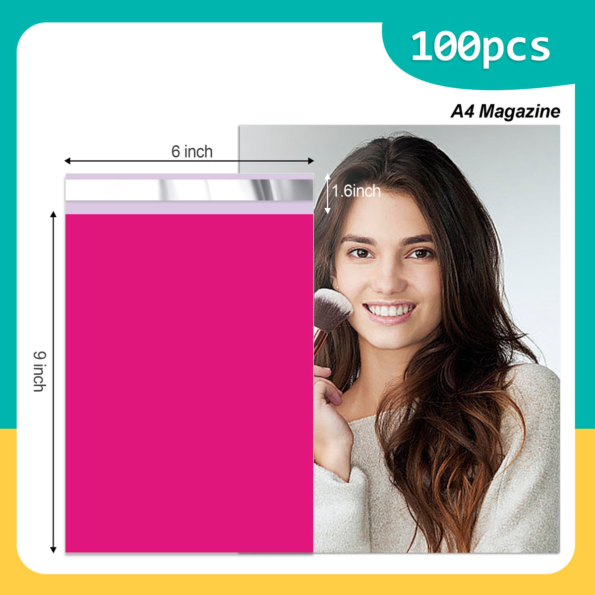 Poly Mailers 9x12 Inch, 100 Pack, Rose Red Shipping Bags, 2.4 Mil
