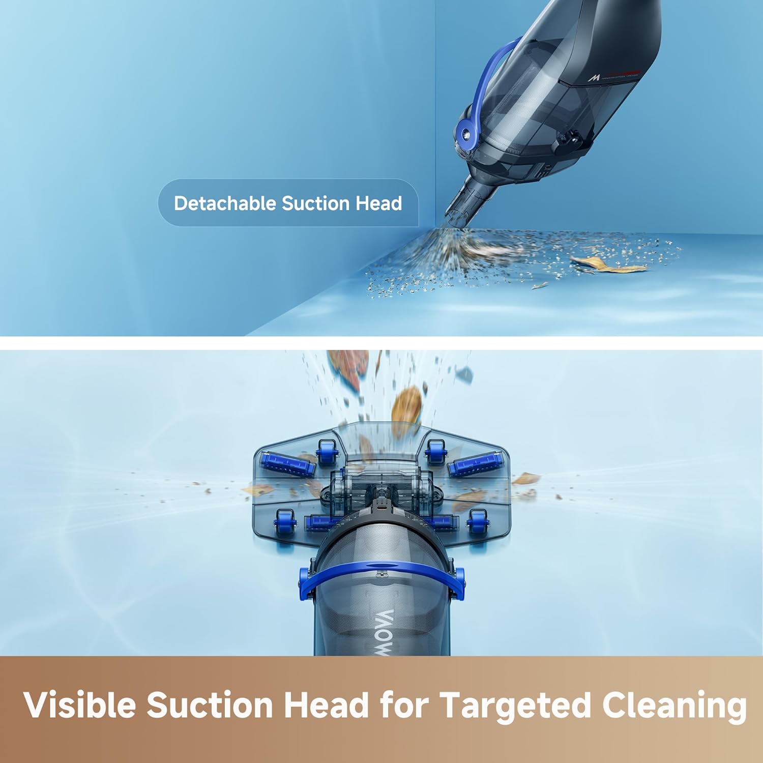 Handler V10 Cordless Pool Vacuum, 18.5 GPM Suction, Transparent Suction Head & 5.9ft Telescopic Pole and Skimmer Net