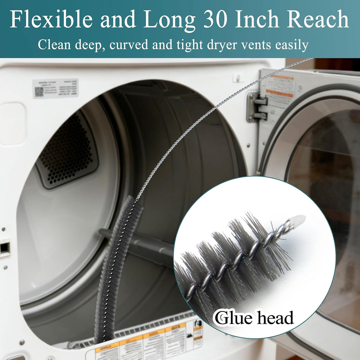 Dryer Vent Cleaner Kit, Drain Brush, Window AC Vent Refrigerator Coil Brush