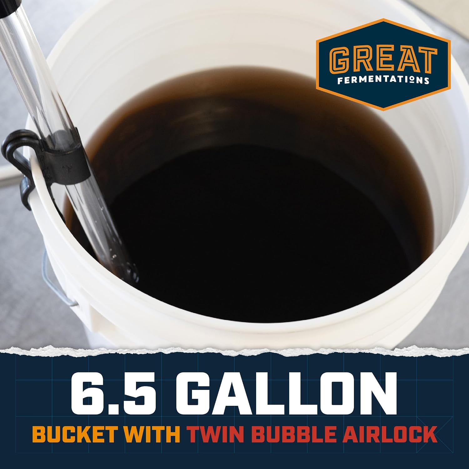 6.5 Gallon Fermenting Bucket with Lid and Handle - BPA-Free Food Grade Fermentation Bucket with Airlock - Reusable