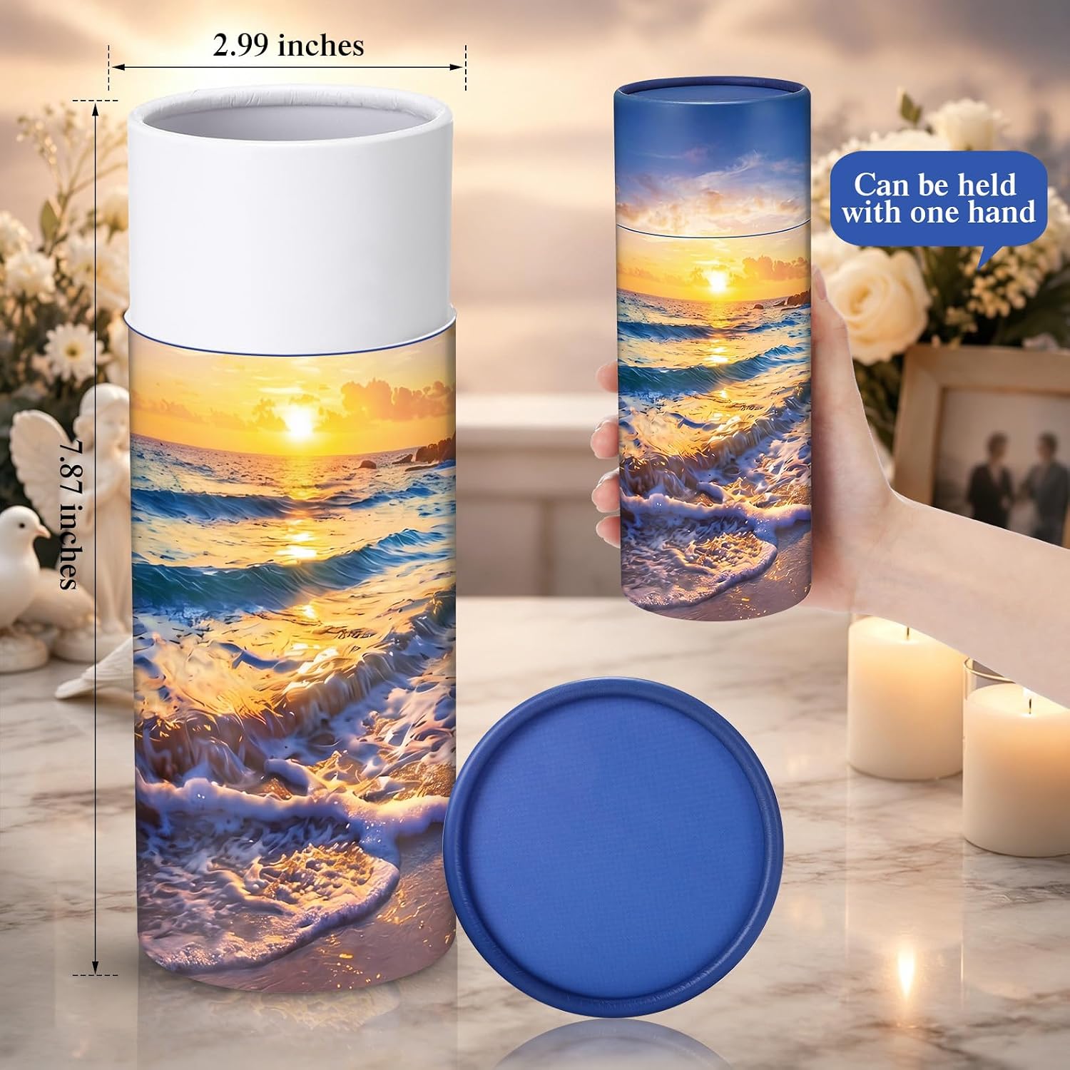 4 Pcs Biodegradable Scattering Tubes for Human Ashes, Sunset Beach
