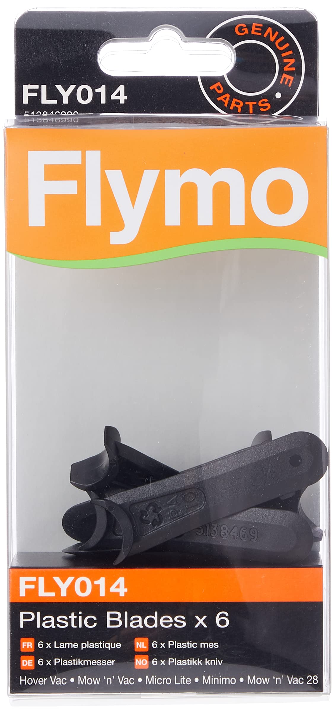 Flymo FLY014 Plastic Lawnmower Blades - (Pack of 6)