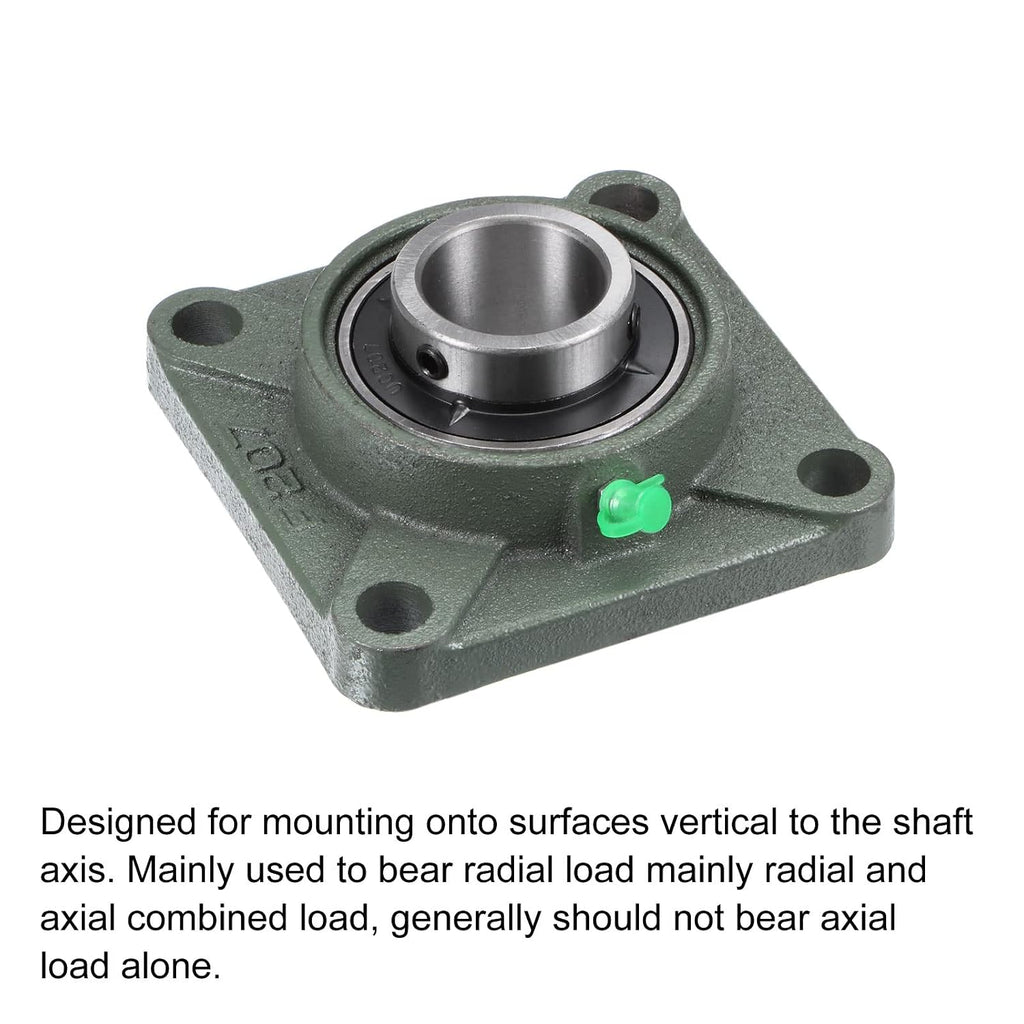 uxcell UCF207 Flange Block Bearings 35mm Bore Cast Iron Bearing Unit Set
