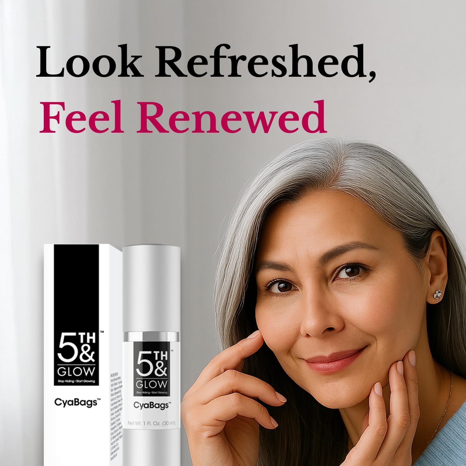 Cyabags - Instant Puffy Eyes Reduction & Under Eye Bag Remover Serum For Women - Hyaluronic Acid & Vitamin C Cream