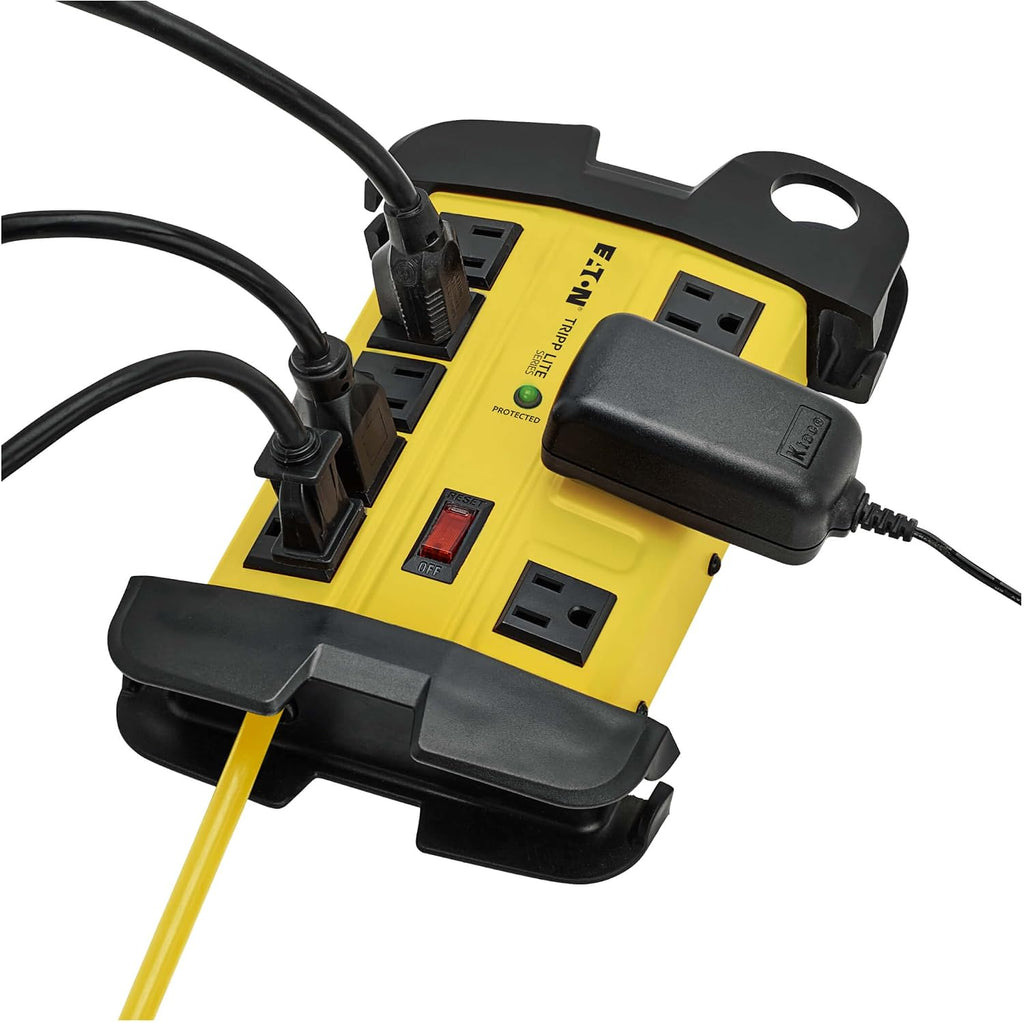 Eaton TLM825SA Heavy Duty Power Strip with Surge Protection, 8 Outlets, 3900 Joules, Yellow Metal Housing, 25ft Cord