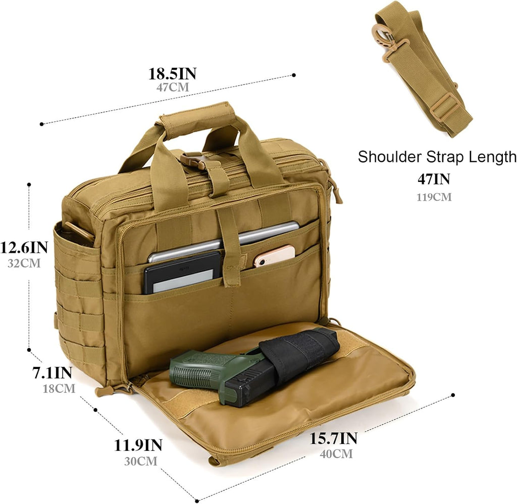 Tactical Messenger Bag,14inch/15.6inch/17.3inch Briefcase for Man Military Laptop Bag, Flight Work Bags for Pilots