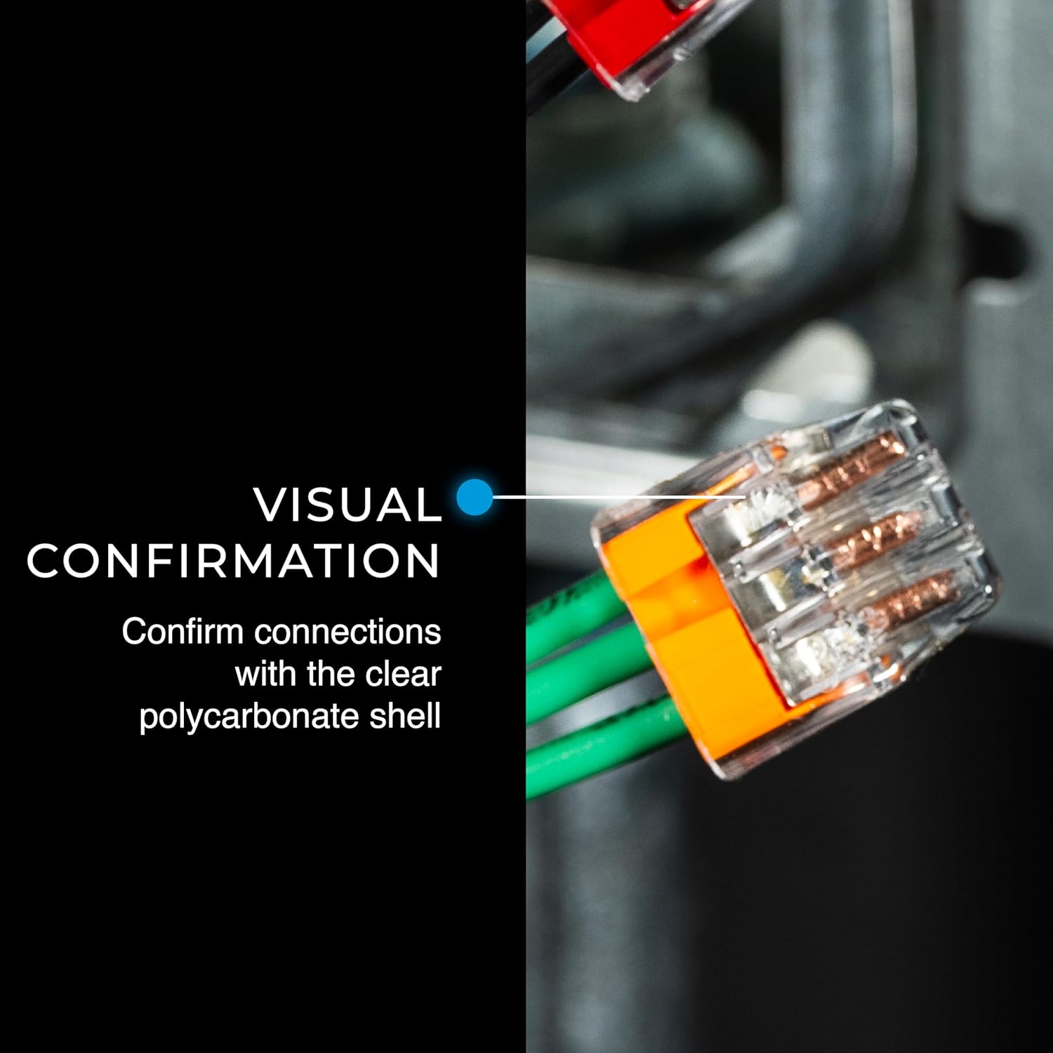 Ideal Electrical in-Sure Push-in Electric Wire Connector, 3-Port (30-1033P), Bag of 100—Color Coded No-Twist