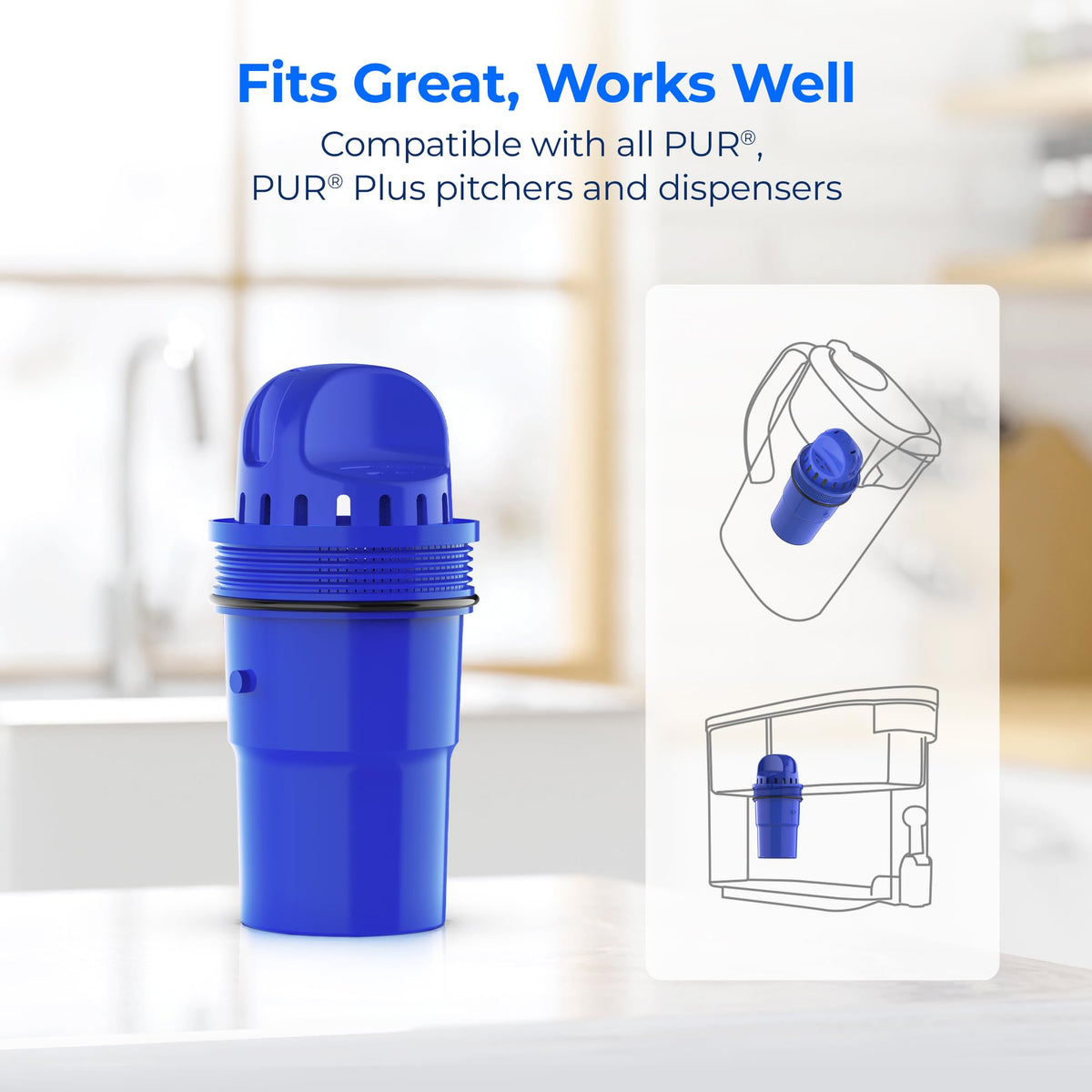 Pitcher Water Filter Replacement for PUR Filter PPF900Z, 2 Pack