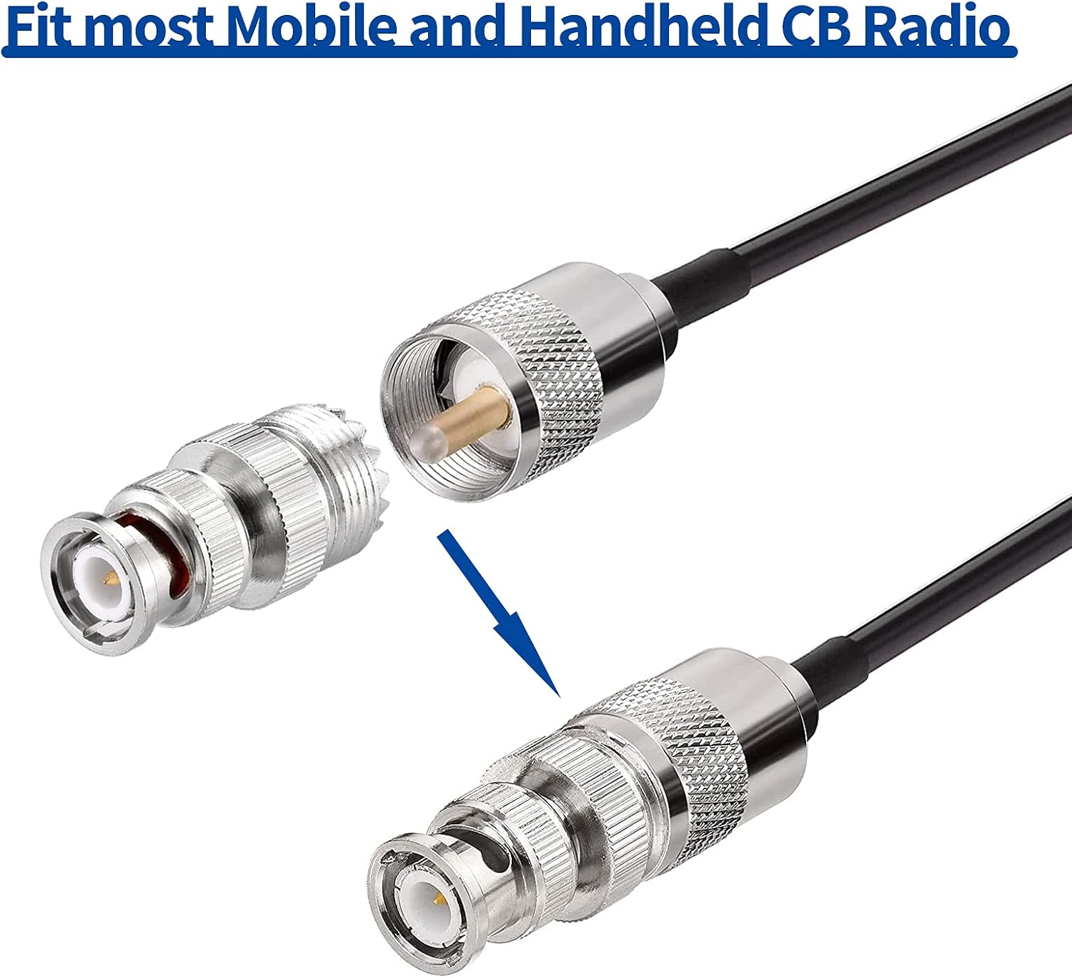 27MHz CB Radio Antenna Magnetic Base Soft Whip PL259 & BNC Male Compatible with Cobra Midland Uniden Maxon President