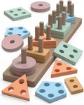 Montessori Toys for 1 2 Year Old Girl and Boy Birthday Gifts | Toddler Toys 1-2 2-3, Shape Sorter, Wooden Block