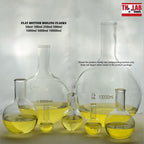 TN LAB 100ml Flat Bottom Boiling Flask Heavy-Wall Borosilicate 3.3 Glass