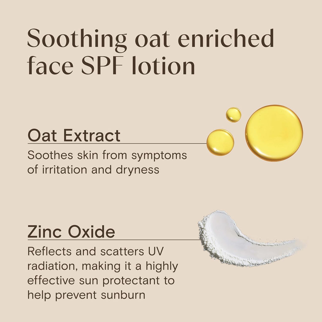 Aveeno Kids Daily Moisture Face Lotion & Mineral Sunscreen with SPF 30, Oat Enriched Face Moisturizer for Kids &