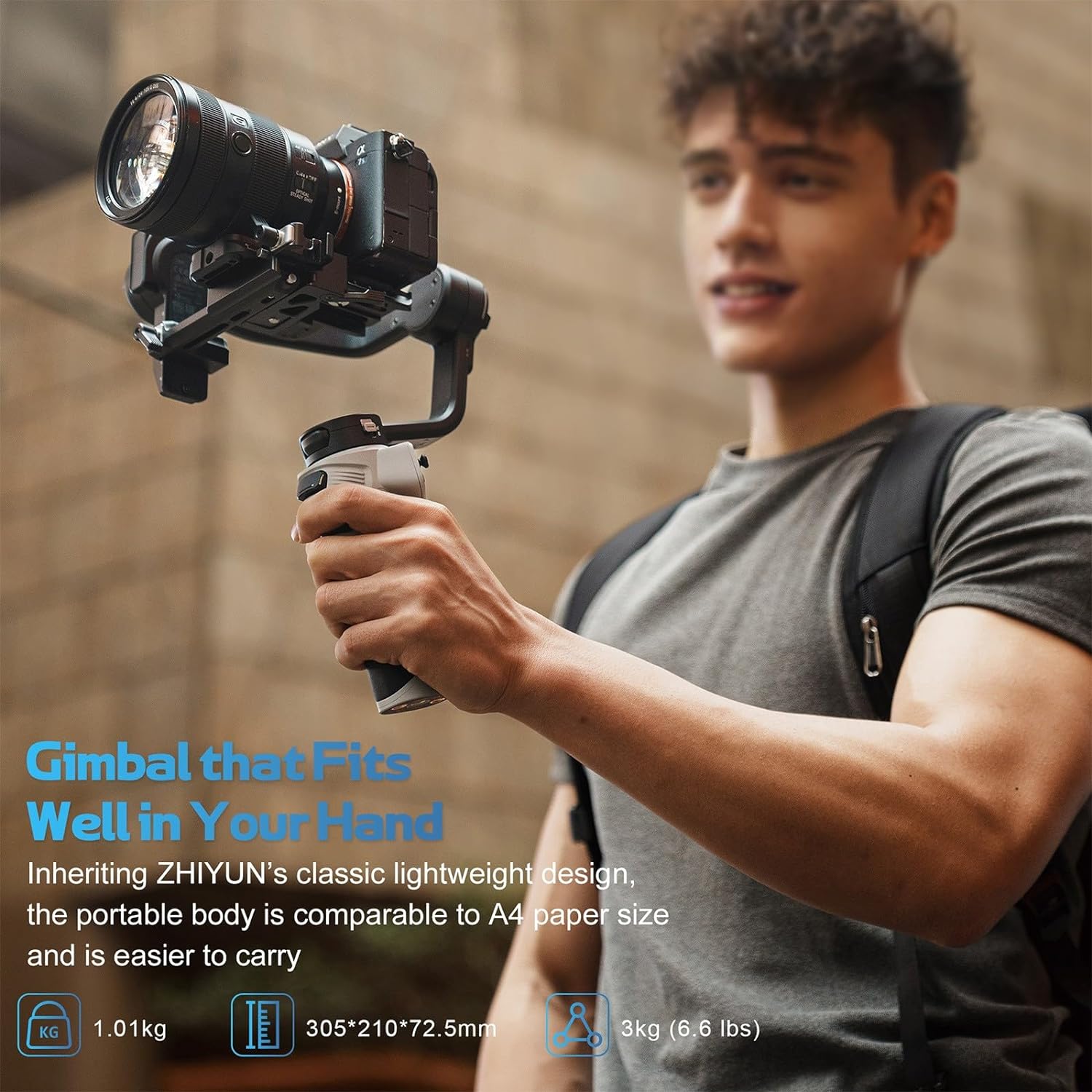 CINEPEER WEEBILL 3E 3-Axis Gimbal Stabilizer for Camera,Up to 6.6lbs | for Canon/Sony/Panasonic/Nikon Camera Payload