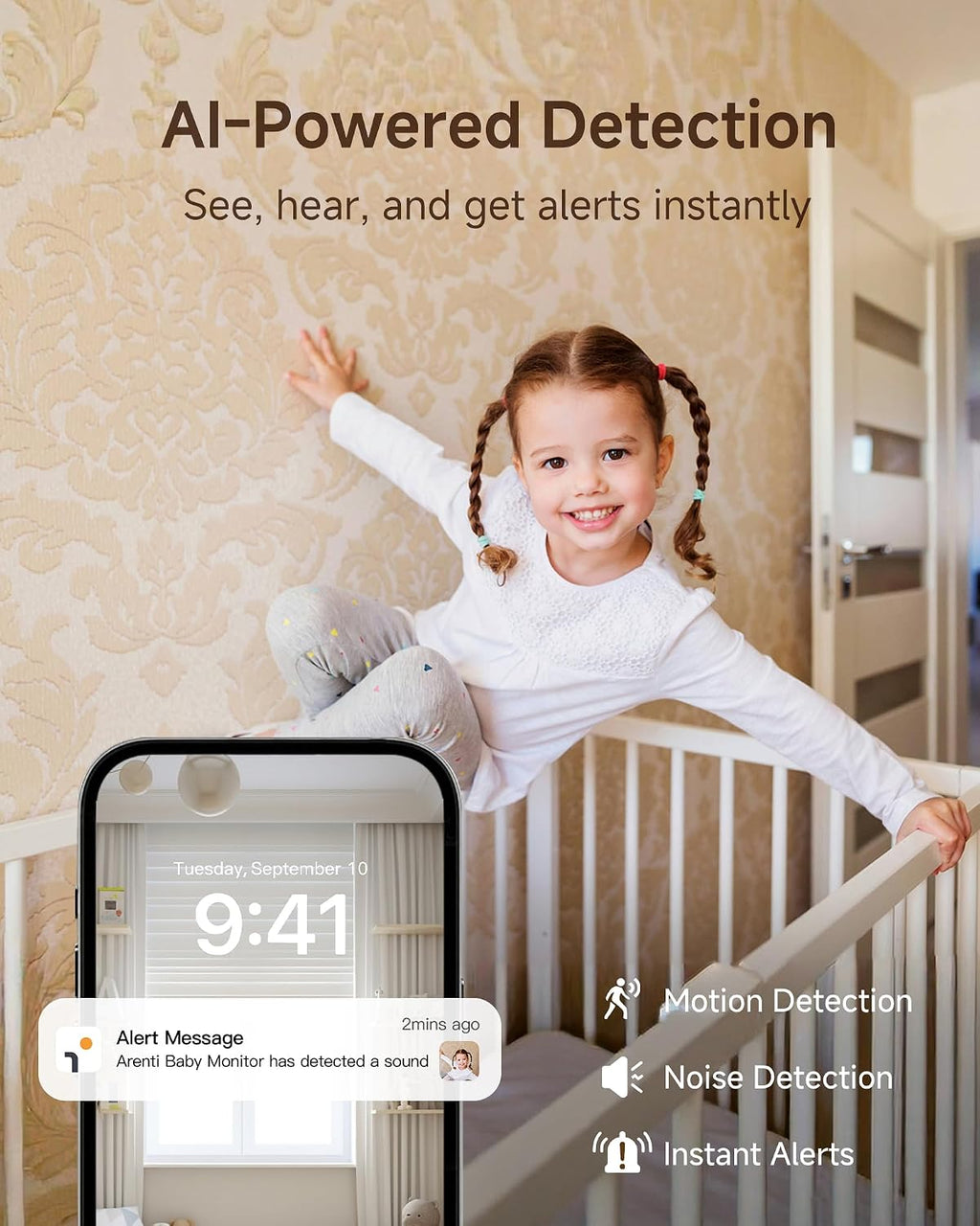 Baby Monitor B2 Kit, WiFi 6 Camera, 5'' Upgraded Wireless Display | 1-Click Call, Up to 6x Zoom, AI Tracking, Sound &