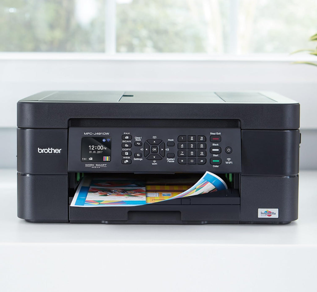 Wireless All-in-One Inkjet Printer, MFC-J491DW, Multi-function Color Printer, Duplex Printing, Mobile Printing,Amazon