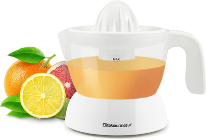 ETS-411 Electric Citrus Juicer, Compact 30-Watt, 16 oz, White | BPA-Free build with large-volume pulp control