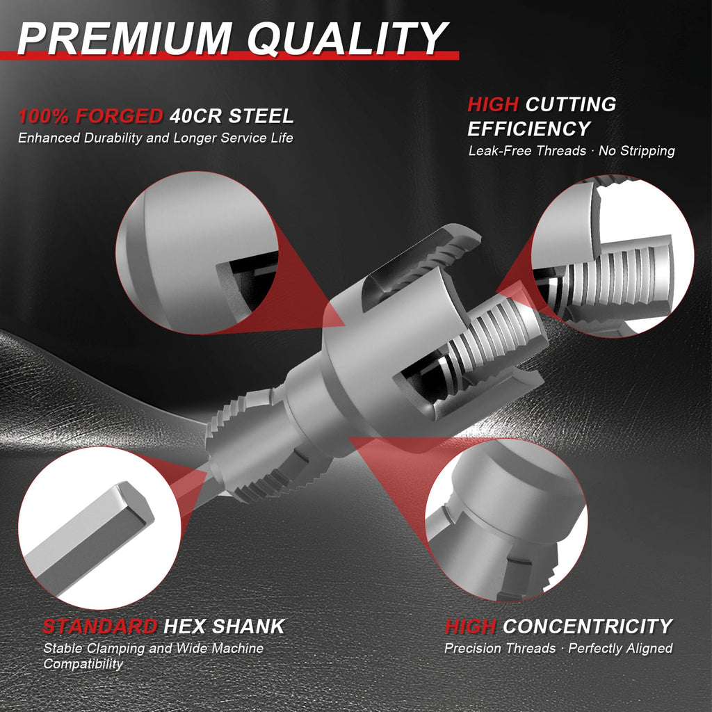 REKCKRUL Integrated Internal & External Pipe Threading Tool (1" Dies)
