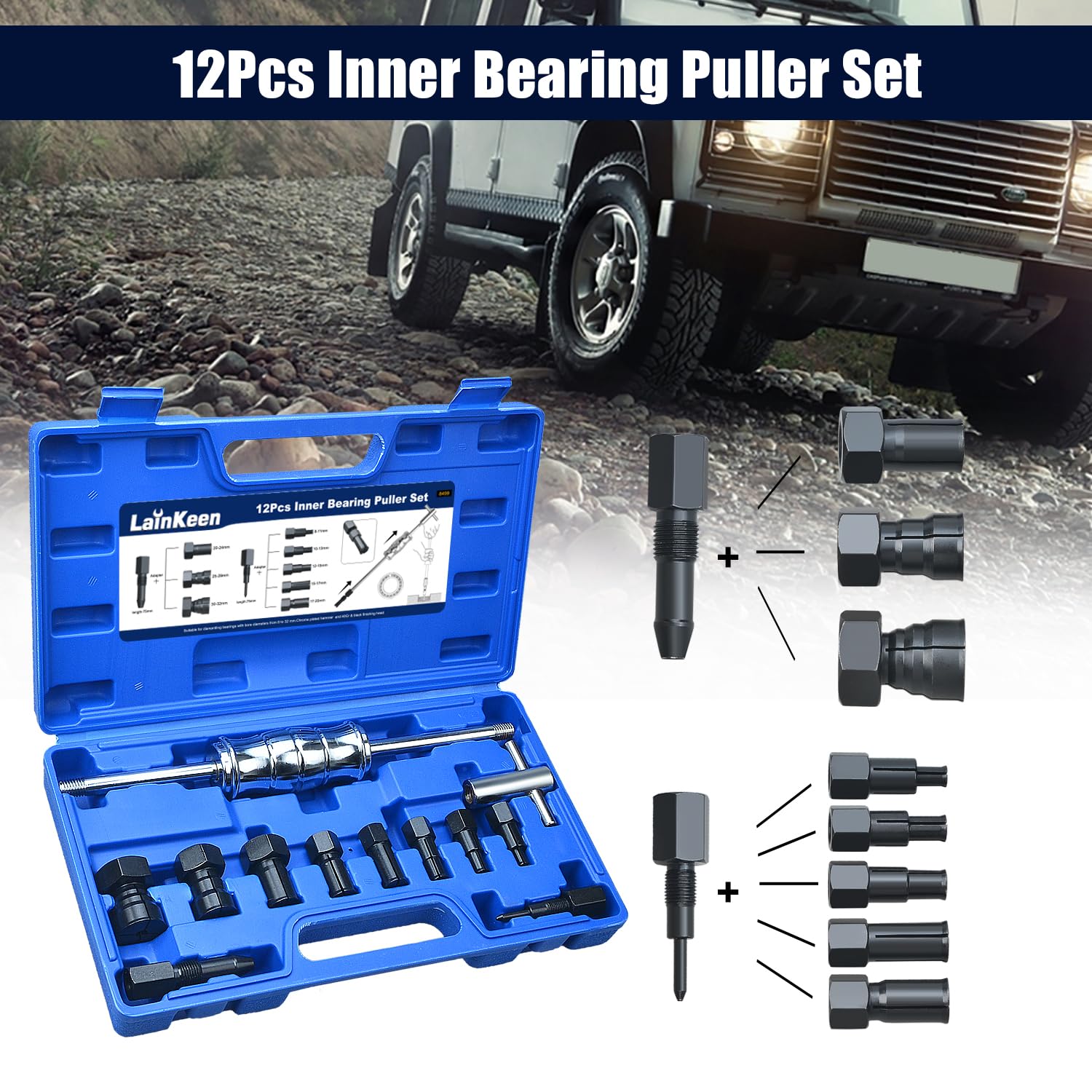 12pcs Blind Hole Bearing Puller Set 8-32MM with Slide Hammer