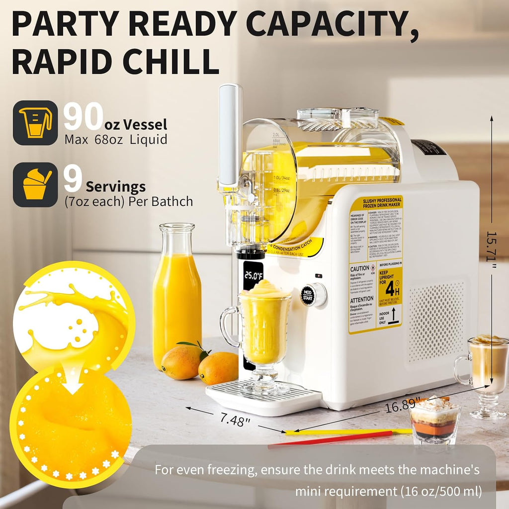 Ice Cream Machine Slushie Machine for Home - Slushy Machine Maker Frozen Drink Maker No Ice Needed Self Cleaning, 5