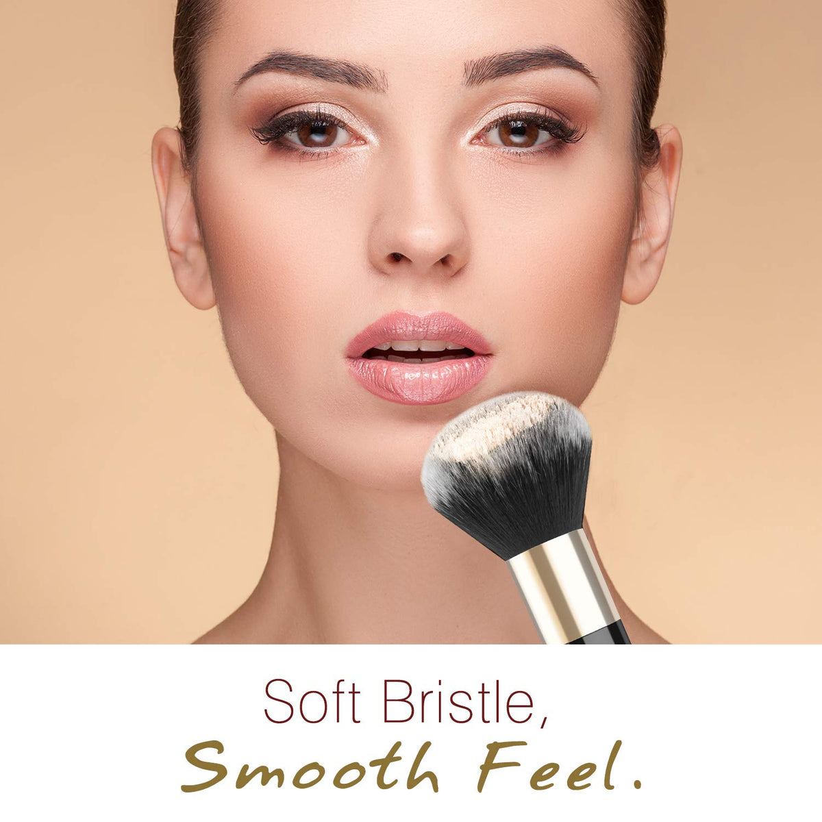 Powder Makeup Brush, Black & Gold