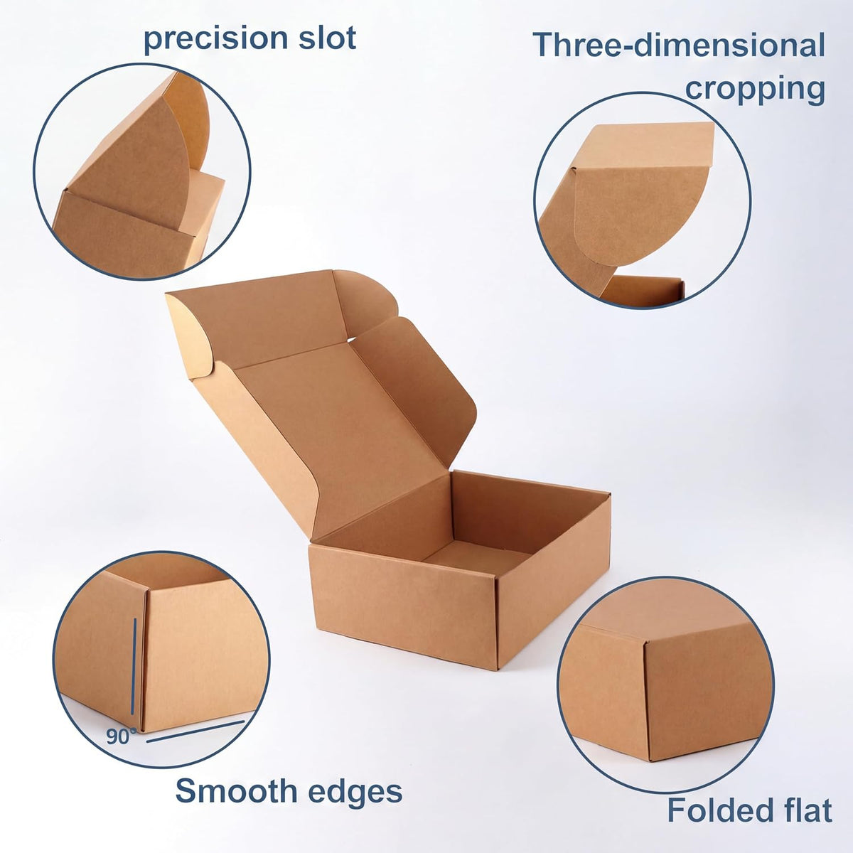 15 Pack 13x10x4 inch Cardboard Shipping Boxes, Brown Gift Boxes