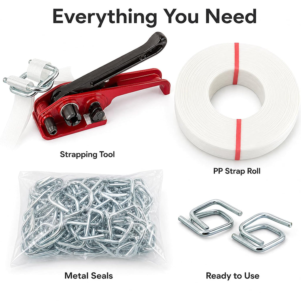 Heavy Duty Woven Pallet Strapping Tools Kit for Secure Industrial Packing