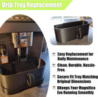 Drip Tray Replacement Compatible with DeLonghi Magnifica Evo – PETG Water Flush & Descaling Container, Cleaning Accessory (Black)