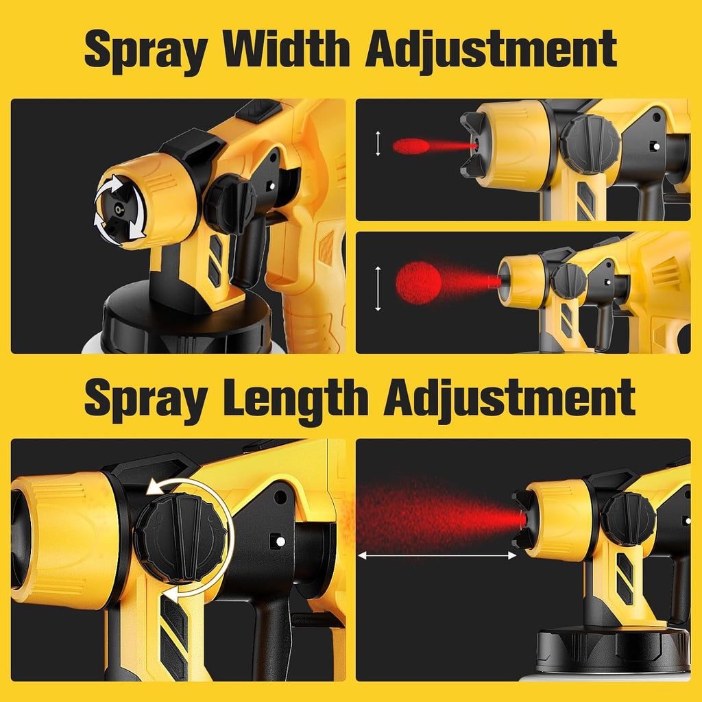 Cordless Paint Sprayer for Dewalt 20V Battery(Battery Not Included),1000ml/min High Flow(2.5mm Nozzle),Electric Spray
