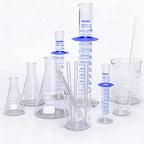 Lab Glass Beakers, Cylinders and Flasks Set, 15pcs