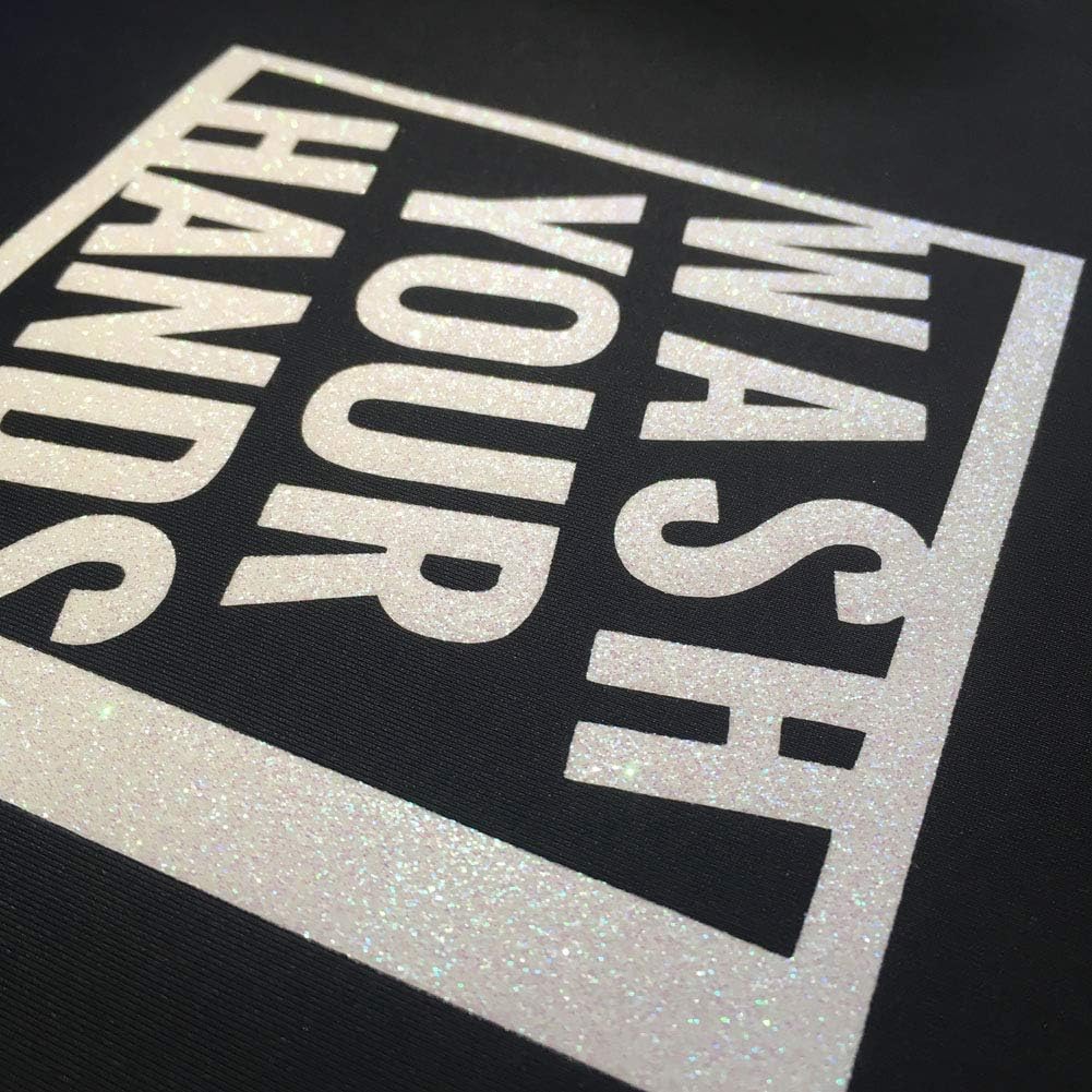 White Glitter HTV Heat Transfer Vinyl for T-Shirt | 12" X 10", Shiny and Durable Rainbow White Glitter Sparkle Effect