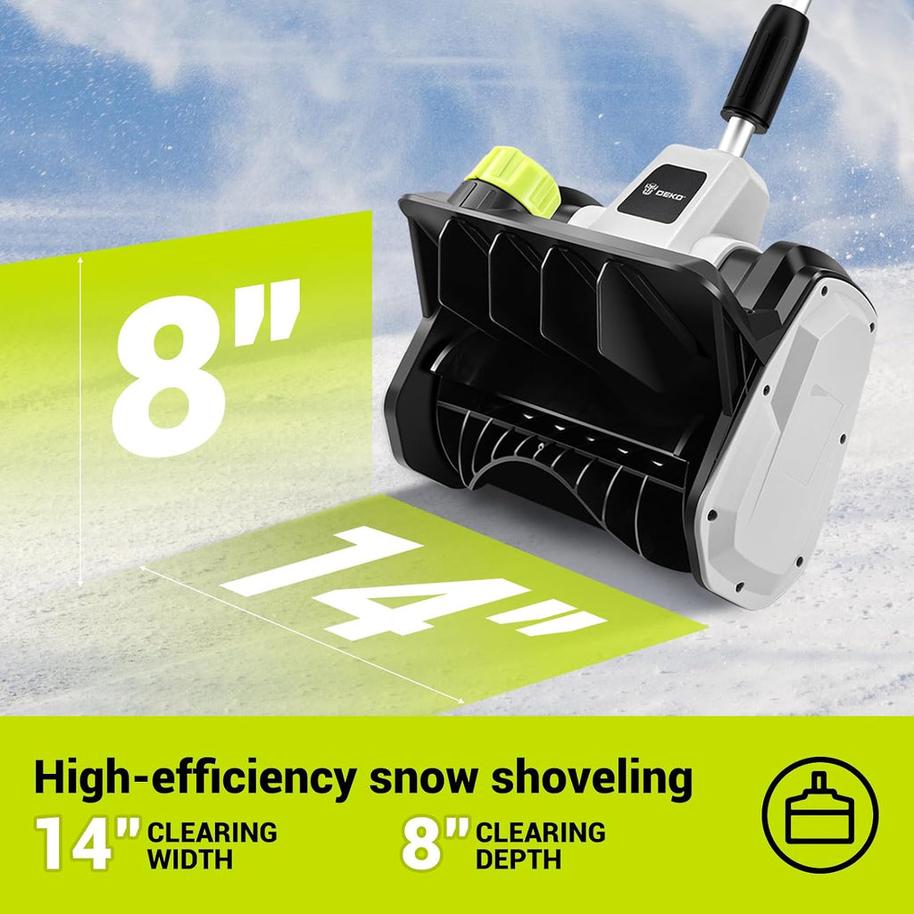 40V Cordless Electric Snow Shovel, 14 Inch Battery Powered Snow Blower with 4.0Ah Battery & 1000W Brushless Motor