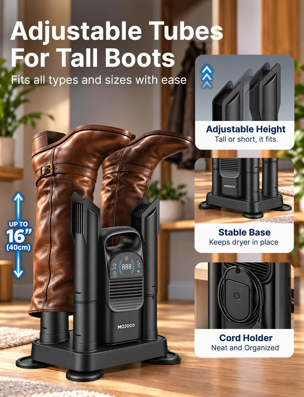 Shoe Dryer - Boot Dryer and Deodorizer for Work Boots and Gloves