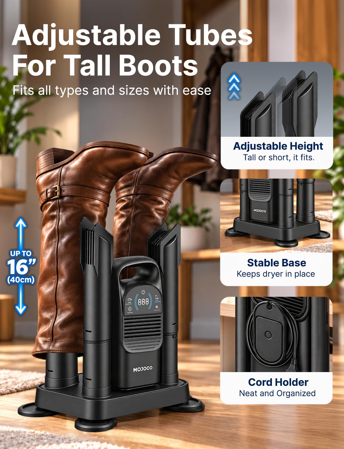 Shoe Dryer - Boot Dryer and Deodorizer for Work Boots and Gloves