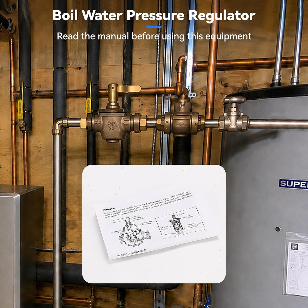 1/2" Boiler Pressure Relief Valve, Tubular Boiler Feed Water Pressure Regulator, Replacement for 1156F, B1156F, S1156F