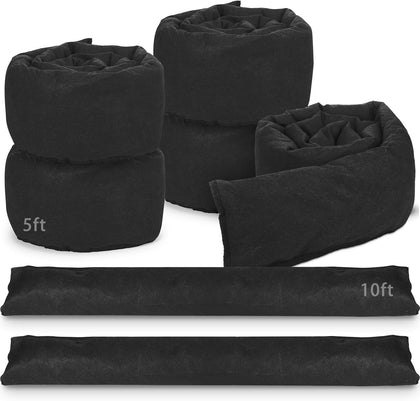 7 Pieces Water Barrier Set 5 Pcs 5 ft x 6.5 Inch Flood Barriers 2 Pcs 10 ft x 6.5 Inch Reusable Water Absorber